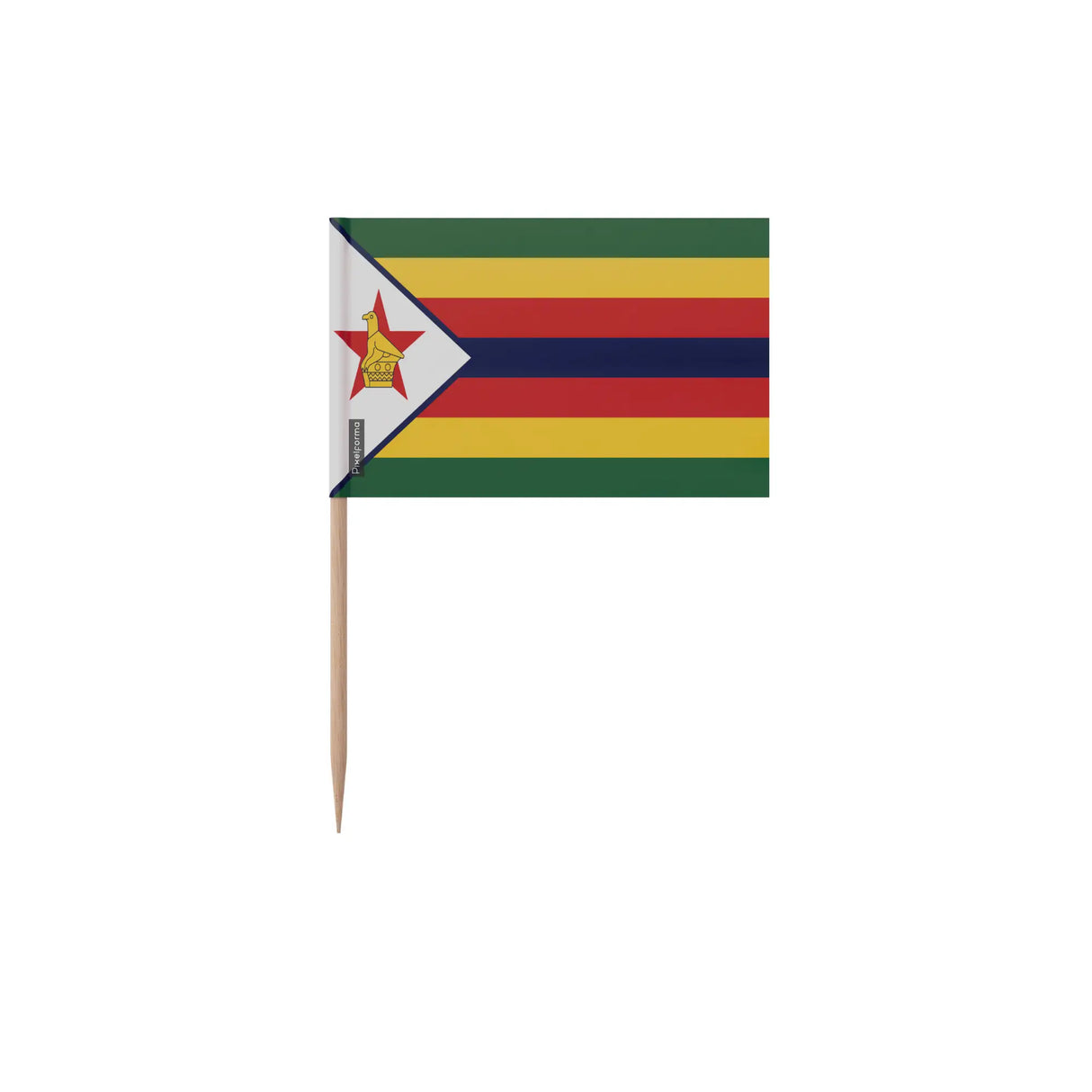 Cure-dents drapeau zimbabwe plastique adhésif bambou