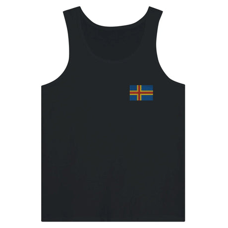 Débardeur drapeau d’åland brodé en tissu doux filé à l’anneau