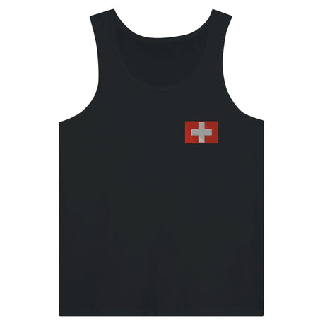 Débardeur drapeau et armoiries de la suisse en broderie - pixelformaflag