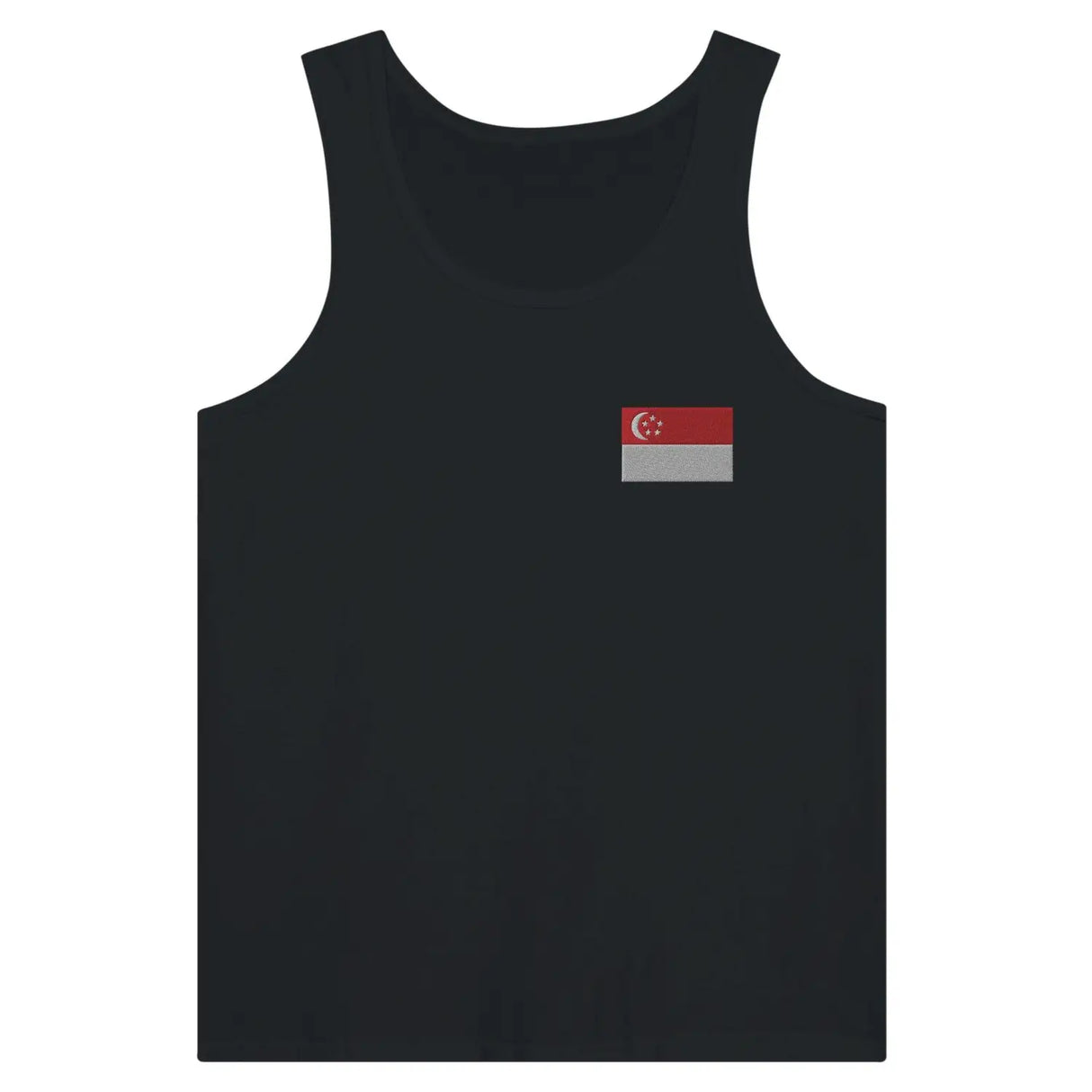 Débardeur drapeau singapour en broderie - pixelformaflag