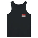 Débardeur drapeau singapour en broderie - pixelformaflag