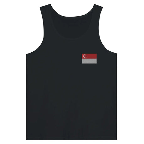 Débardeur drapeau singapour en broderie - pixelformaflag