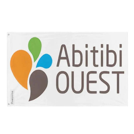 Drapeau abitibi-ouest polyester résistant œillets à gauche
