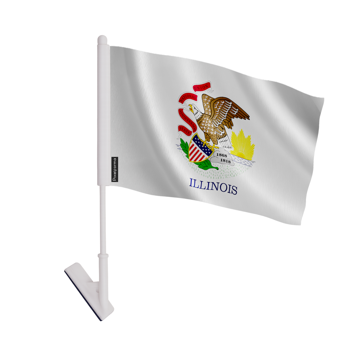 Drapeau adhésif illinois en polyester - pixelforma