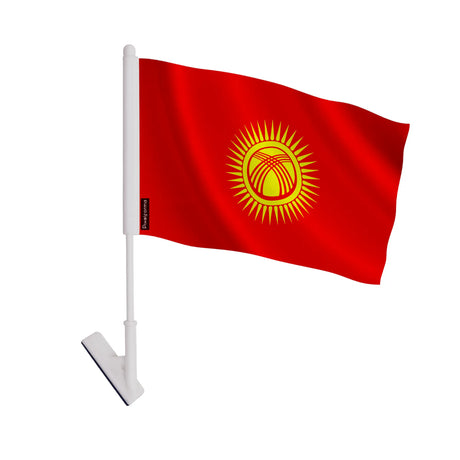 Drapeau adhésif kirghizistan polyester souple facile à poser