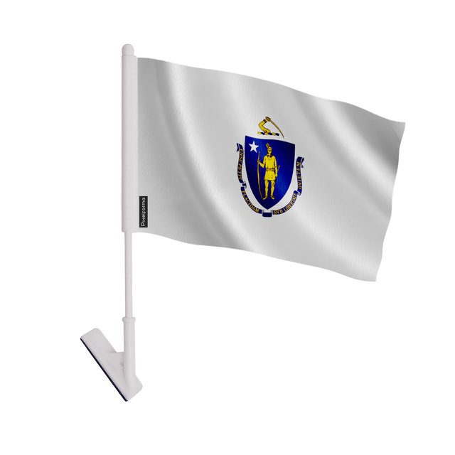 Drapeau adhésif massachusetts en polyester - pixelforma