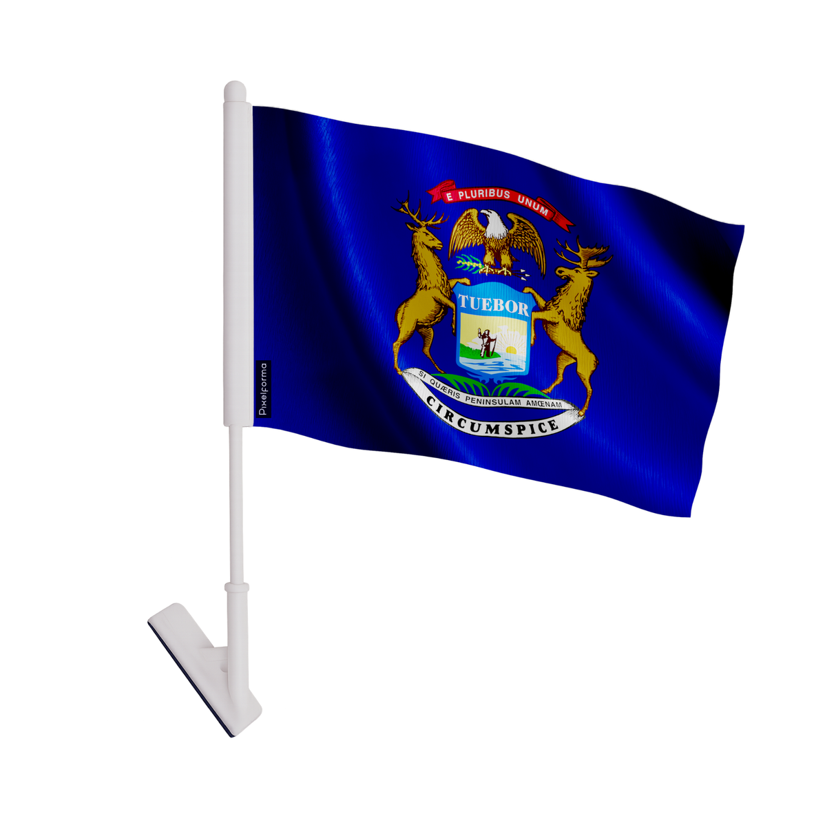 Drapeau adhésif michigan en polyester - pixelforma