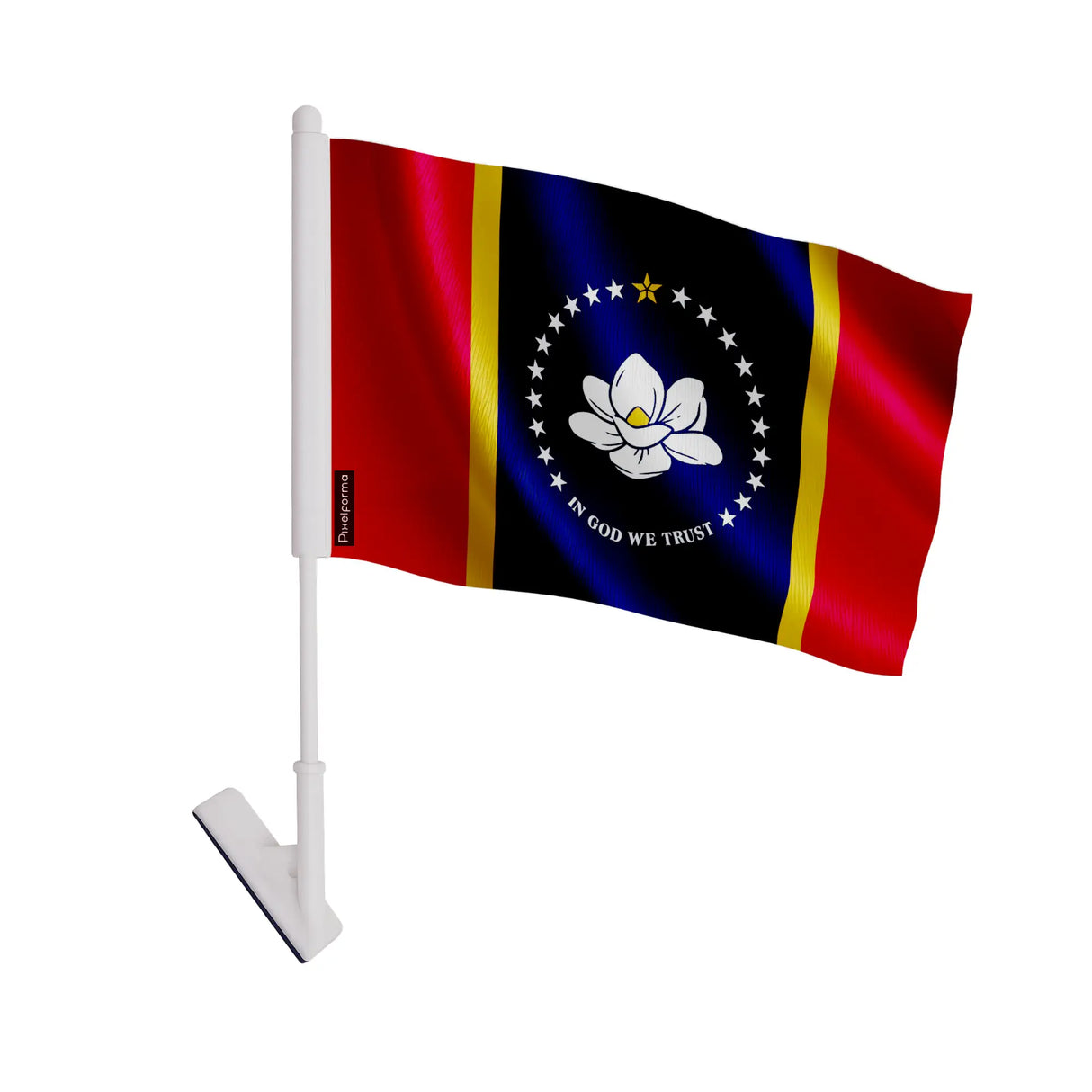 Drapeau adhésif mississippi polyester souple facile à poser