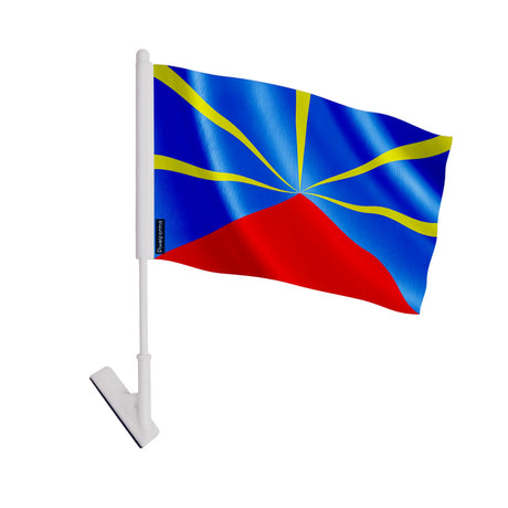 Drapeau adhésif réunion polyester souple facile à coller