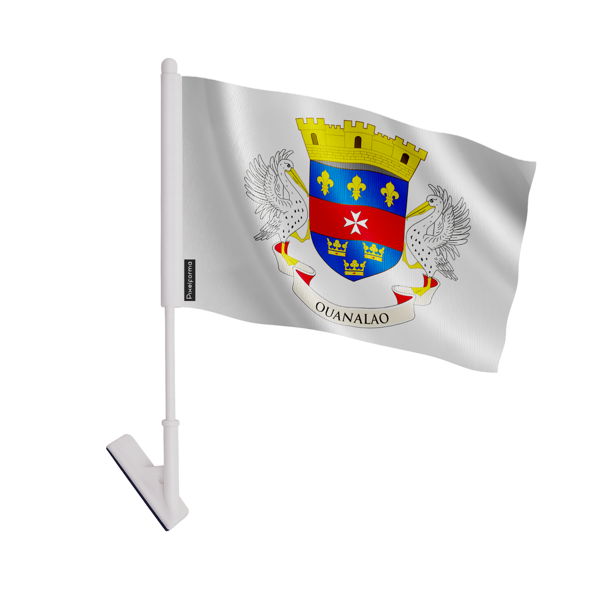 Drapeau adhésif saint-barthélemy en polyester - pixelforma