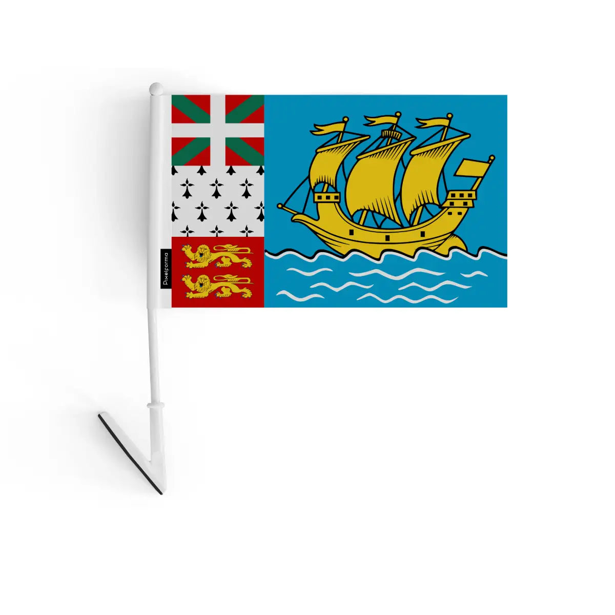 Drapeau adhésif saint-pierre-et-miquelon en polyester - pixelforma