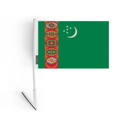 Drapeau adhésif turkménistan en polyester - pixelforma