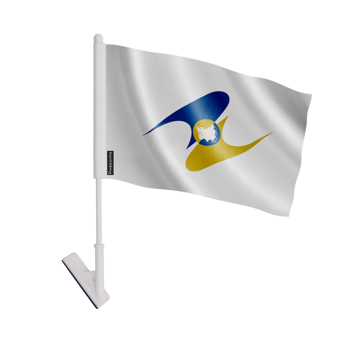 Drapeau adhésif union économique eurasiatique en polyester - pixelforma