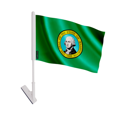 Drapeau adhésif washington en polyester - pixelforma