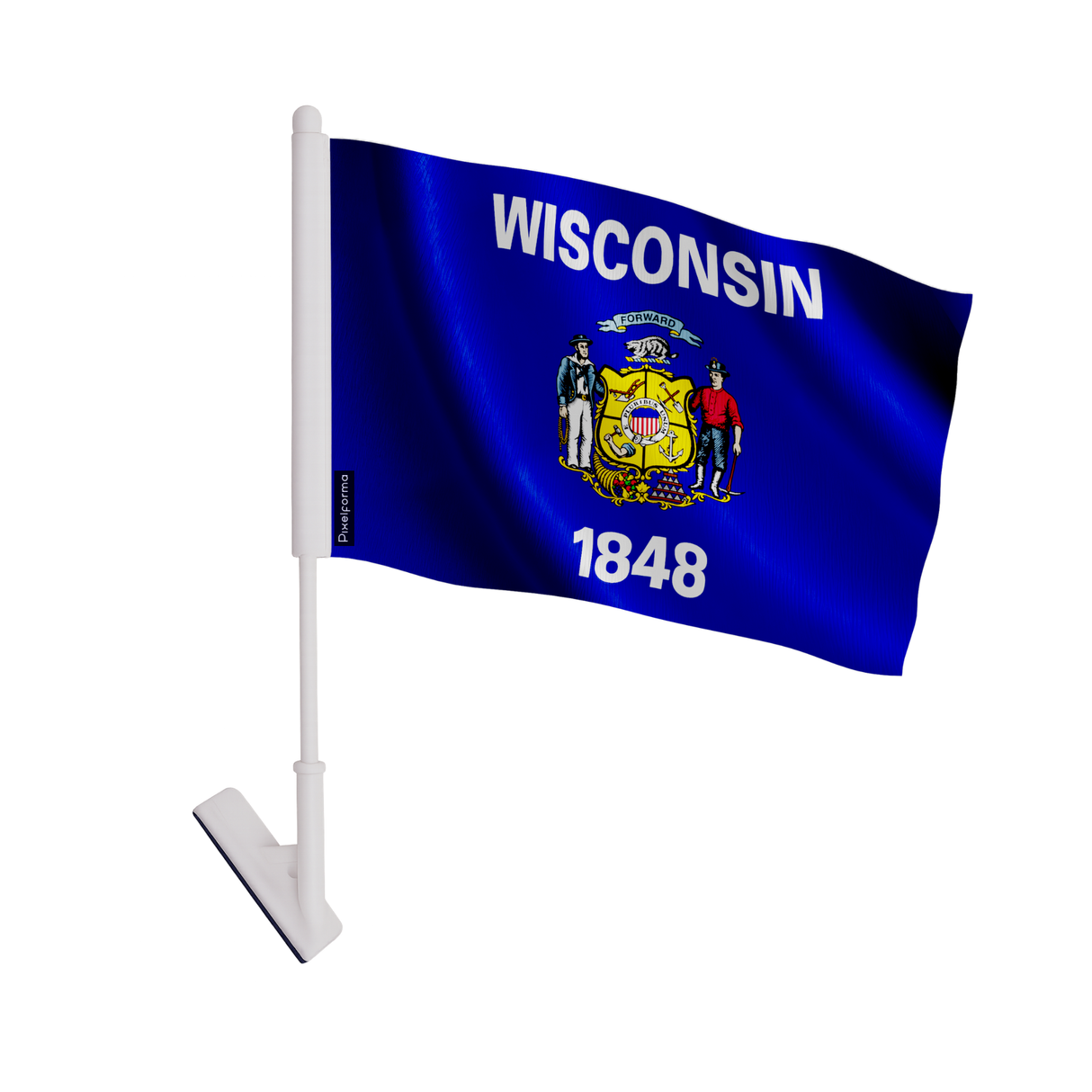 Drapeau adhésif wisconsin en polyester - pixelforma