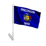 Drapeau adhésif wisconsin en polyester souple facile à coller