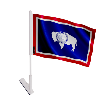 Drapeau adhésif wyoming en polyester - pixelforma