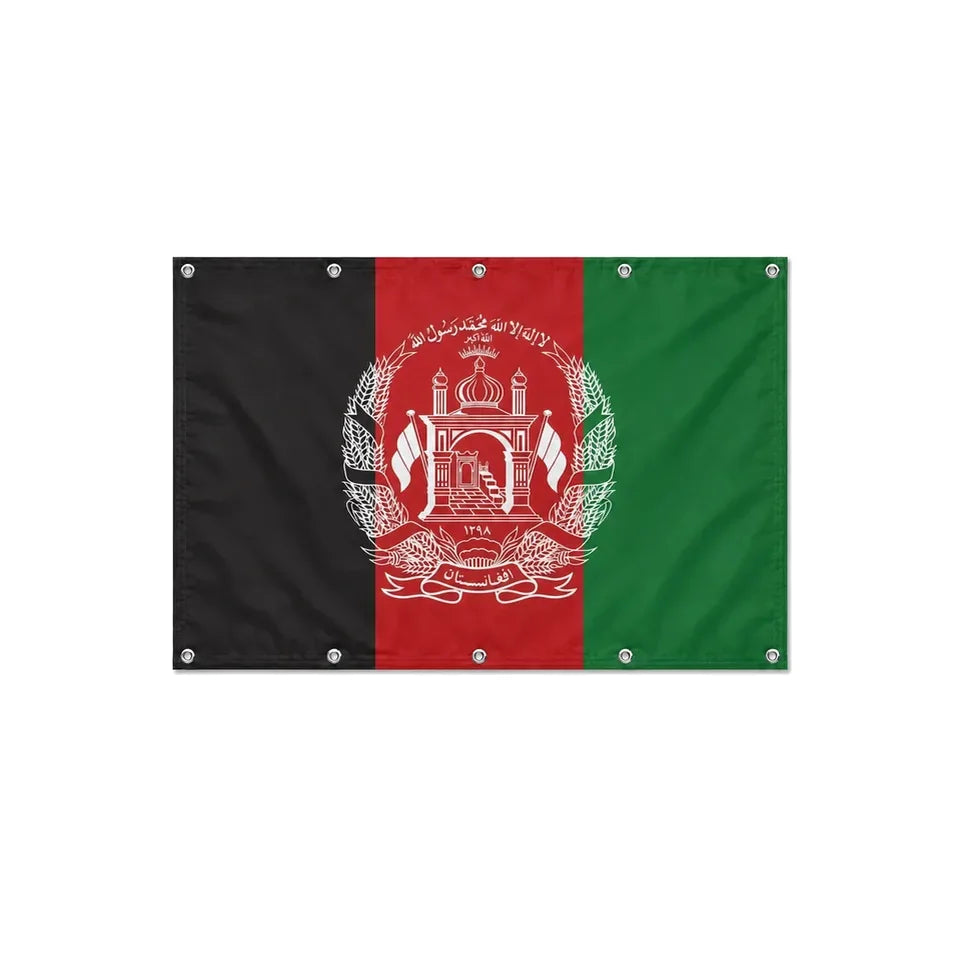 Drapeau de l'Afghanistan format S en polyester avec dix œillets