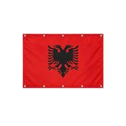 Drapeau de l'Albanie format S en polyester avec dix œillets