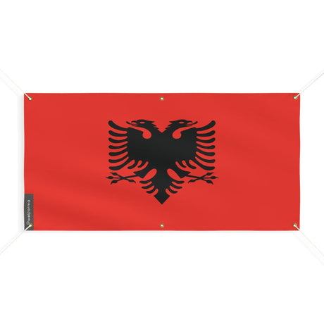 Drapeau albanie en polyester résistant avec œillets robustes