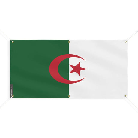 Drapeau algérie en polyester résistant avec œillets