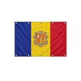 Drapeau d'Andorre format S en polyester avec dix œillets