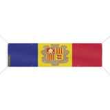 Drapeau andorre polyester résistant aux intempéries œillets