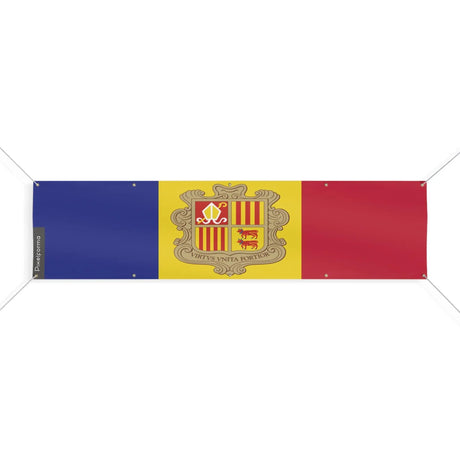Drapeau andorre polyester résistant aux intempéries œillets