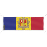 Drapeau andorre polyester résistant aux intempéries œillets