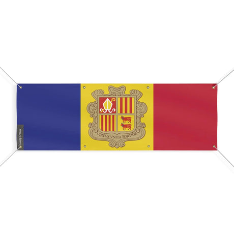 Drapeau andorre polyester résistant aux intempéries œillets