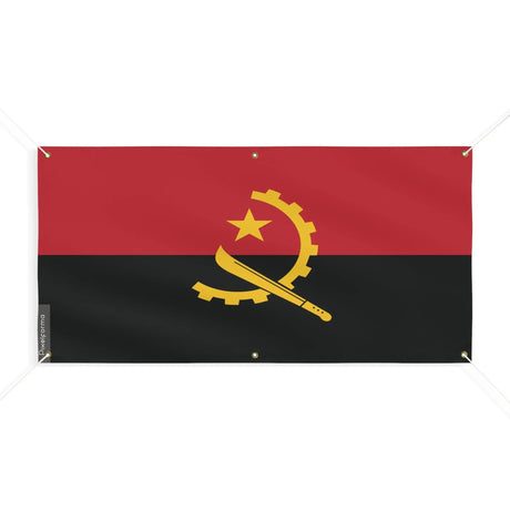 Drapeau angola polyester résistant aux intempéries œillets