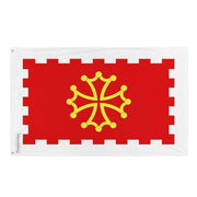 Drapeau aude polyester résistant double ourlet œillets gauche