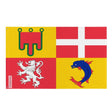 Drapeau auvergne-rhône-alpes polyester double ourlet résistant