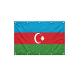 Drapeau de l'Azerbaïdjan format S en polyester avec dix œillets