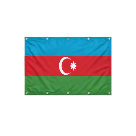 Drapeau de l'Azerbaïdjan format S en polyester avec dix œillets