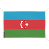 Drapeau azerbaïdjan polyester résistant avec œillets robustes