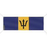 Drapeau barbade polyester résistant usage extérieur œillets
