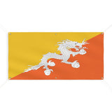 Drapeau bhoutan en polyester résistant avec six œillets