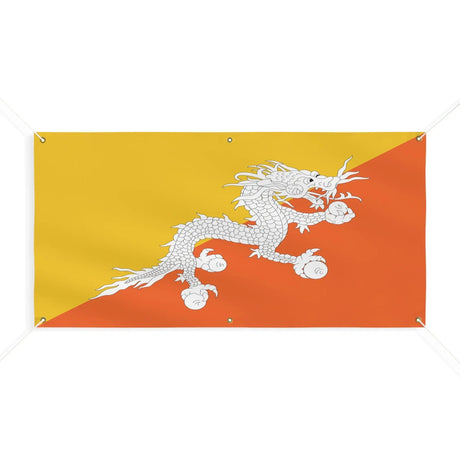 Drapeau bhoutan en polyester résistant avec six œillets