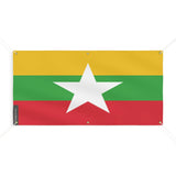 Drapeau birmanie polyester résistant avec œillets robustes