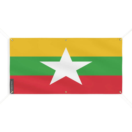 Drapeau birmanie polyester résistant avec œillets robustes