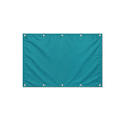 Drapeau Bleu tuquoise Foncé format S en polyester avec dix œillets