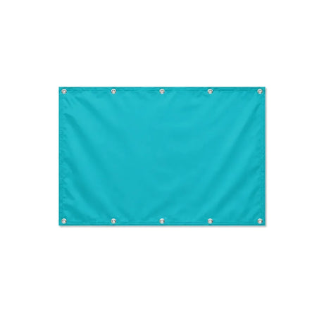 Drapeau Bleu turquoise format S en polyester avec dix œillets