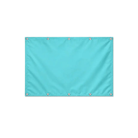 Drapeau Bleu turquoise Clair format S en polyester avec dix œillets