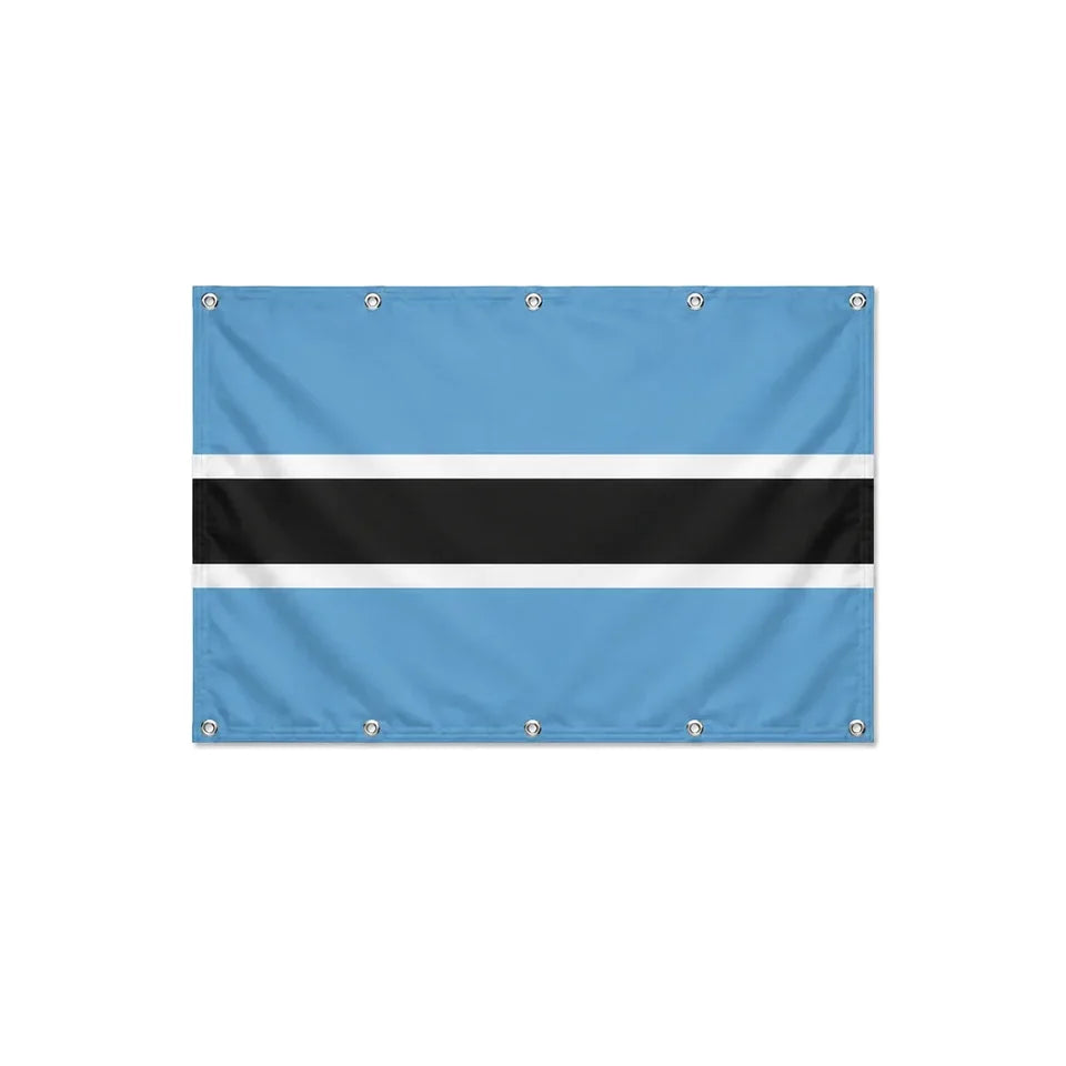 Drapeau du Botswana format S en polyester avec dix œillets