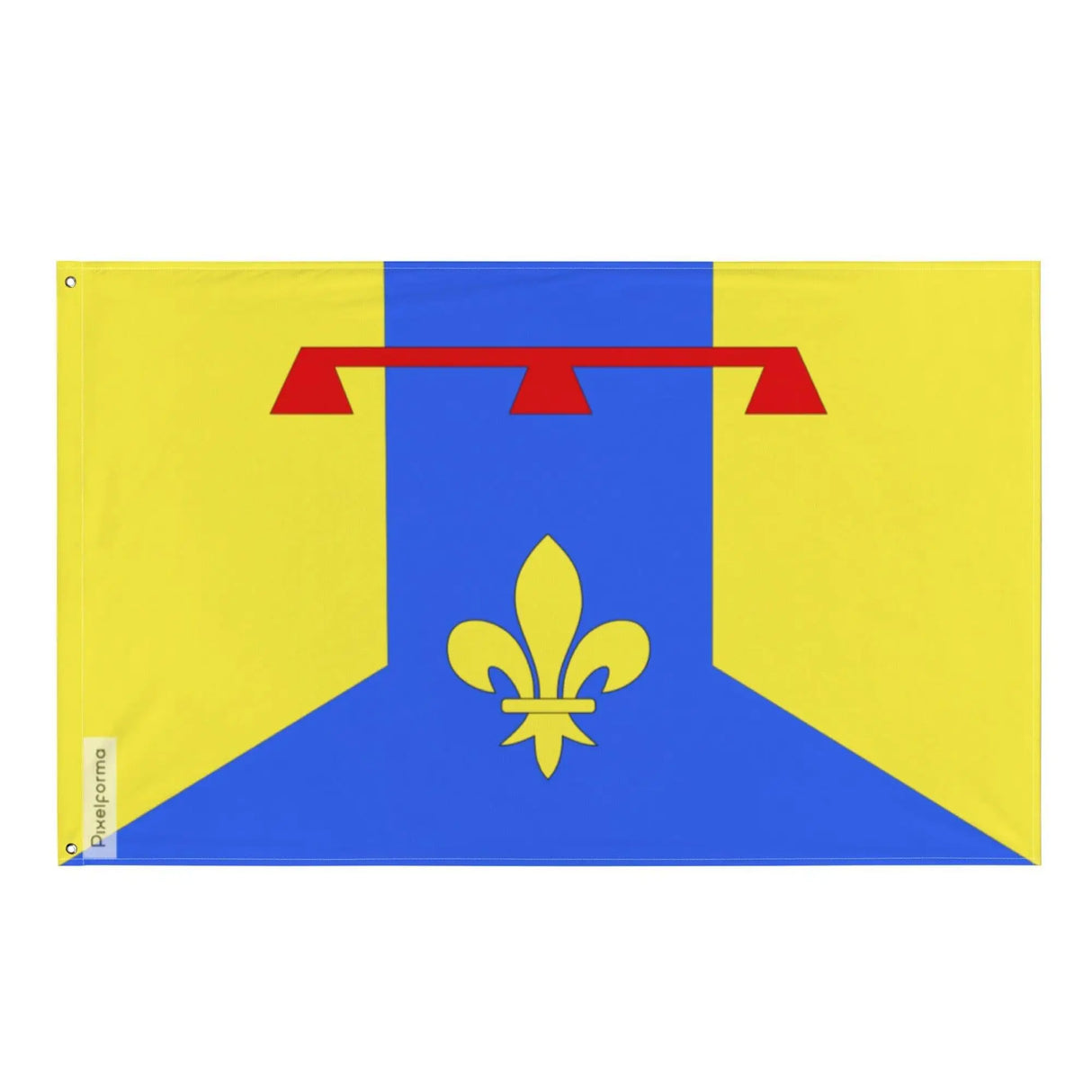 Drapeau bouches-du-rhône polyester résistant œillets gauche