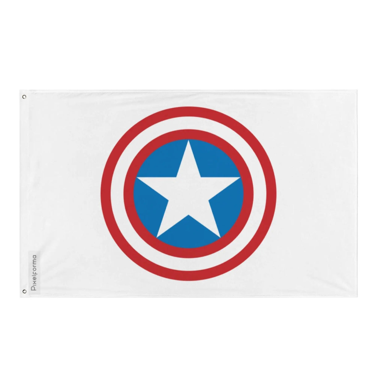Drapeau bouclier captain america polyester œillets à gauche