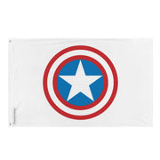 Drapeau bouclier captain america polyester œillets à gauche
