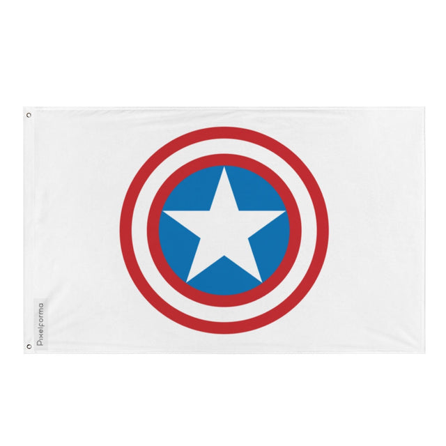 Drapeau Bouclier de Captain America en plusieurs tailles 100 % polyester Imprimer avec Double ourlet - Pixelforma