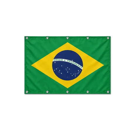 Drapeau du Brésil format S en polyester avec dix œillets